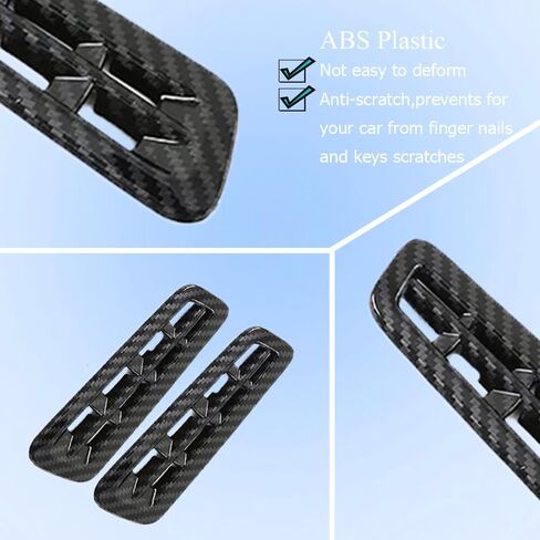 Xiter 2pcs ABS Cabon على غرار الألياف الجانبية الجانبية الأمامية تغطية منفذ فتحة لفورد Escape 2020 2021 2022 2023 2024 2025 الملحقات الداخلية ، ألياف الكربون in Saudi Arabia
