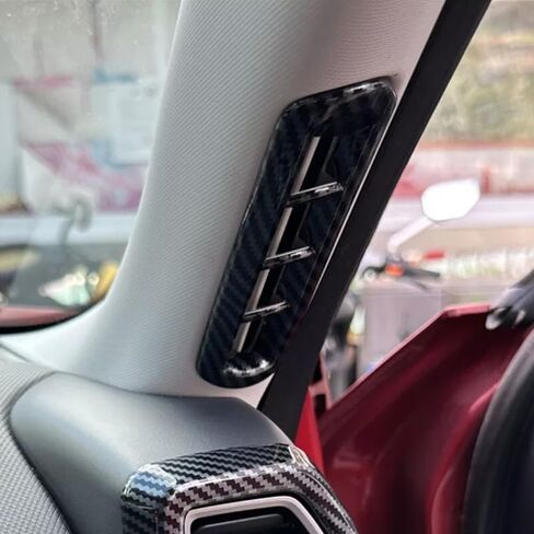 Xiter 2pcs ABS Cabon على غرار الألياف الجانبية الجانبية الأمامية تغطية منفذ فتحة لفورد Escape 2020 2021 2022 2023 2024 2025 الملحقات الداخلية ، ألياف الكربون in Saudi Arabia