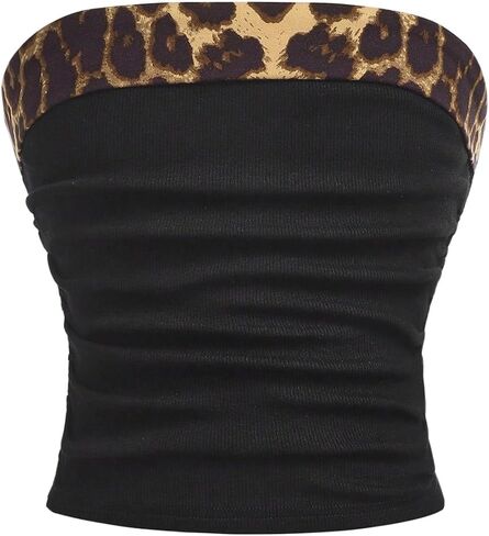 Verdusa Girl's Ruched Strapless Tube Top Backless Ribbed Fitted Going Out Tops in Kuwait