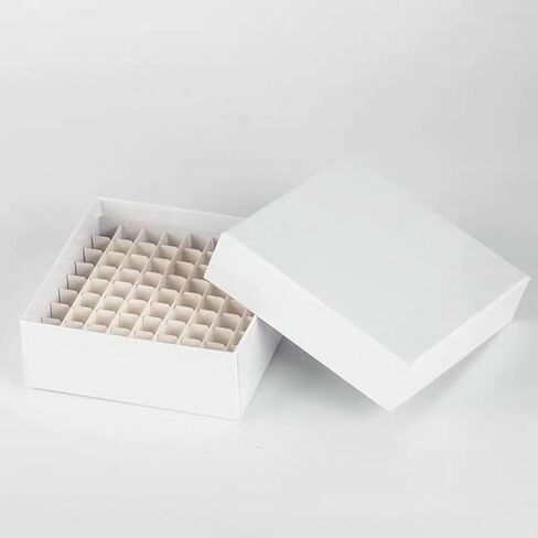 Cardboard Freezer Boxes with Grid Inserts, Moisture-Resistant, Holds 81 Tubes/Vials (1.5-2 mL), Ideal for Laboratory Freezers and Cryogenic Storage – Pack of 5 in Saudi Arabia
