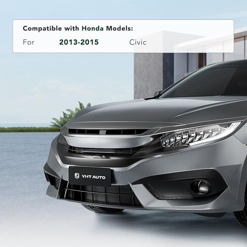 إطار لوحة ترخيص Yhtauto الأمامي متوافق مع هوندا سيفيك 2006-2008 ، قوس لوحة ترخيص المصد الأسود البلاستيكي ، لا يوجد حامل لوحة رخصة الحفر مع مسامير in Saudi Arabia