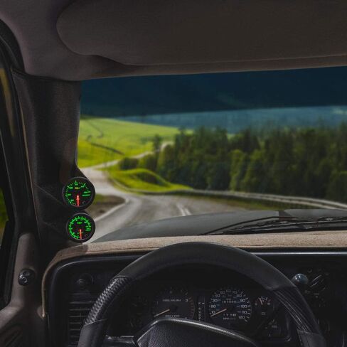 حزمة مقياس الديزل GlowShift متوافقة مع Dodge Ram Cummins 1500 2500 3500 1994-1997 - Black 7 Color 60 PSI Boost & 1500 F Pyrometer EGT GAUGES - Black Full SID DUALAR POD in Saudi Arabia