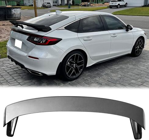 FreeMotor802 متوافق مع 2022-2025 هوندا سيفيك 11th Gen Hatchback 4 أبواب المفسد الجذع الخلفي ، ABS ABS HPD Gloss الأسود الخلفي الجذع المفسد المفسد جناح الشفة المضافة على استبدال bodykit in Saudi Arabia