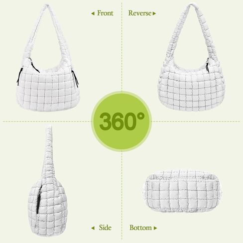 Quilted Tote Bag, Large Lightweight Quilted Bag Puffer Tote Bag Trendy Puffy Purse Hobo Bags for Women in Kuwait