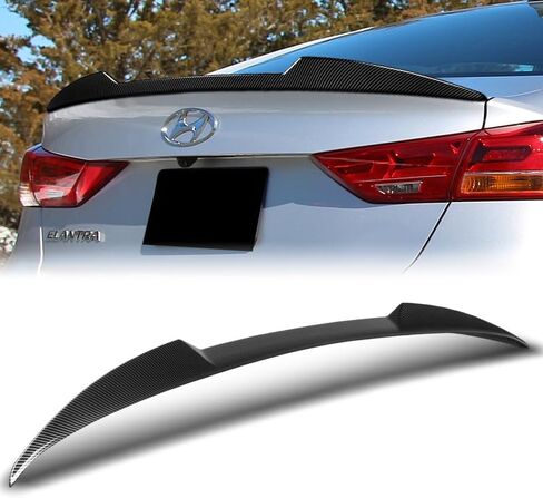 ترقب مواد ABS المضبوطة على طراز V-Strunk Lid Spoiler Wing متوافق مع 2017-2018 Hyundai Elantra ، والملحقات الخارجية ، وأجزاء استبدال أدوات الجسم التلقائي (ألياف الكربون مرسومة) in Kuwait