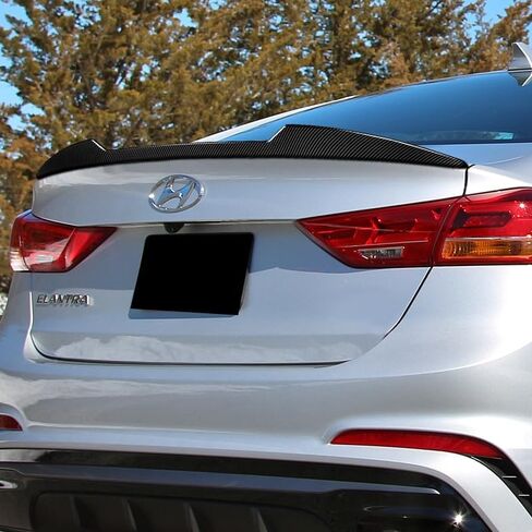 ترقب مواد ABS المضبوطة على طراز V-Strunk Lid Spoiler Wing متوافق مع 2017-2018 Hyundai Elantra ، والملحقات الخارجية ، وأجزاء استبدال أدوات الجسم التلقائي (ألياف الكربون مرسومة) in Kuwait