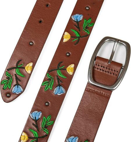Lucky Brand Women's Embroidered Leather Belt | Stylish | Classic | Western-Inspired | American Heritage | Jean | Pant in Saudi Arabia