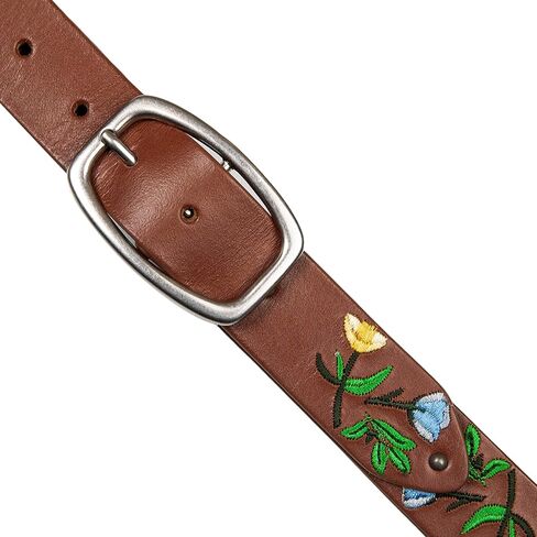 Lucky Brand Women's Embroidered Leather Belt | Stylish | Classic | Western-Inspired | American Heritage | Jean | Pant in Saudi Arabia