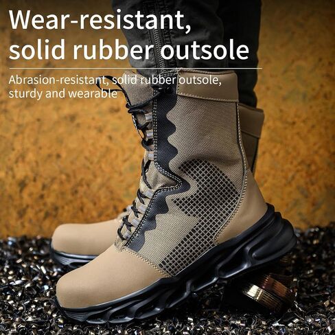Steel Toe Boots For Men Indestructible Work Shoes Puncture Proof Lightweight Comfortable Industrial Slip On Safety Shoes All Seasons in Saudi Arabia