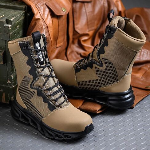 Steel Toe Boots For Men Indestructible Work Shoes Puncture Proof Lightweight Comfortable Industrial Slip On Safety Shoes All Seasons in Saudi Arabia