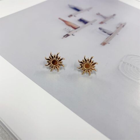 Dainty Tiny Sun Stud Earrings Sensitive Ears Stainless Steel Minimalist Sunshine Cartilage Tragus Hypoallergenic Piercing Studs Fashion Statement Jewelry Birthday Graduation Gifts For Women Men in Saudi Arabia