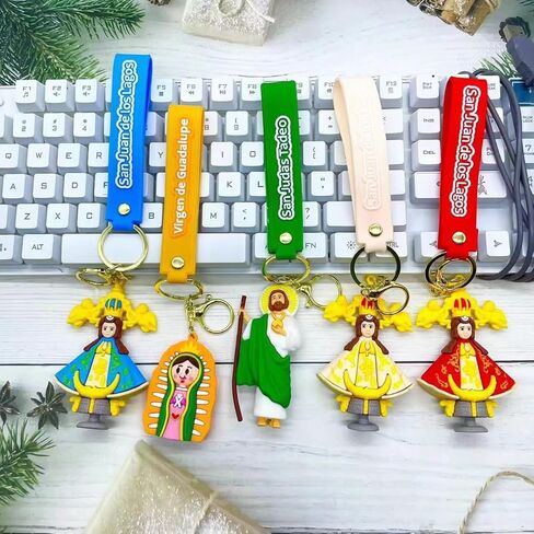 Our Lady Of Jesus Keychain - Cute Cartoon Wristband Keychain, Suitable for Backpack Pendants, Handbags, Cars, Keys in Kuwait