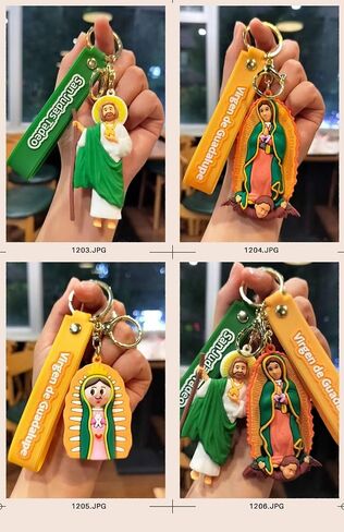 Our Lady Of Jesus Keychain - Cute Cartoon Wristband Keychain, Suitable for Backpack Pendants, Handbags, Cars, Keys in Kuwait