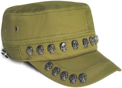 Oversize Cadet Hat Women Hip Hip Punk Rock Rivet Cotton Baseball Caps Big Head Men Army Sun Caps Dad Flat Top Fitted Hats in Saudi Arabia