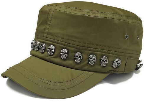 Oversize Cadet Hat Women Hip Hip Punk Rock Rivet Cotton Baseball Caps Big Head Men Army Sun Caps Dad Flat Top Fitted Hats in Saudi Arabia