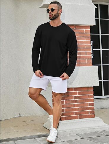 Mens Active Athletic T-Shirts Quick Dry Crew Neck Tees Fishing Hiking Long Sleeve Shirt Multipack in Kuwait