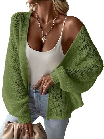 SOLY HUX Women's Open Front Fall Cardigan Sweater Lightweight Knit Oversized Shrug Jacket Outerwear in Saudi Arabia