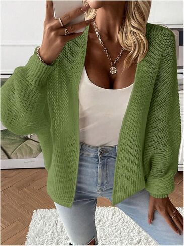 SOLY HUX Women's Open Front Fall Cardigan Sweater Lightweight Knit Oversized Shrug Jacket Outerwear in Saudi Arabia