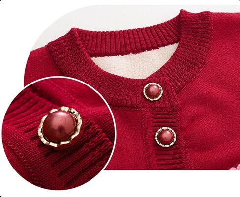 Middle-Aged Elderly Women Cardigans Knitted Sweater Long Sleeve Tops Seniors Ladies Grandma Thick Velvet Top Jacket in Saudi Arabia