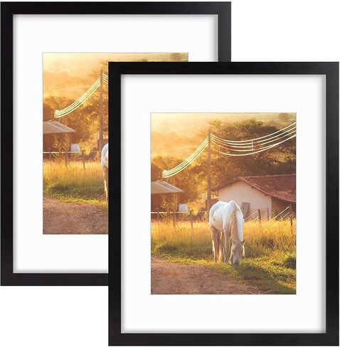 AUEAR, 8x10 Picture Frames 2 Pack, for 5x7 with Mat or 8 by 10 Gallery Wall Frame Tabletop Vertical Horizontal Display (8x10, Walnut, 2-Pack) in Saudi Arabia