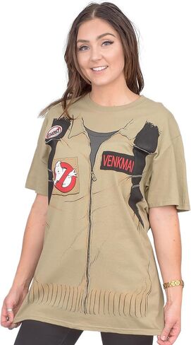 Ghostbusters Halloween Costume Cosplay الكبار تي شيرت قصير الأكمام مع طباعة خلفية in Saudi Arabia