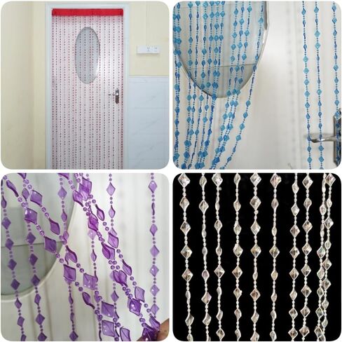 AVE Splited Startain Mostainways Acrylic Hanging Door Beads String Stertains Tassel Room Divider Decord Decore for Doorwway Window Room Wedding 050-F-G (39 × 76.8 Inch) (Coffee) in Kuwait