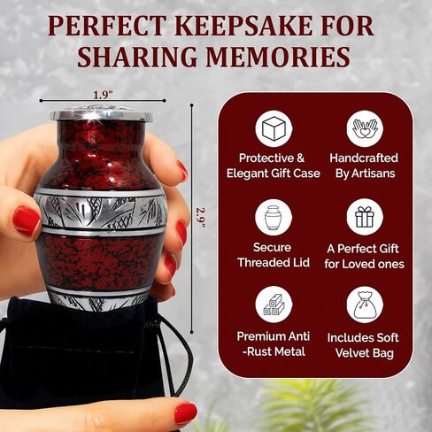 Elegant Urns for Human Ashes Adult Man - Urn for Ashes for Women - Funeral Earns for Ash Adult Female & Male - Decorative Cremation Urn for Human Ash Men & Women - Keepsake Urns (Blue, Set of 5) in Kuwait