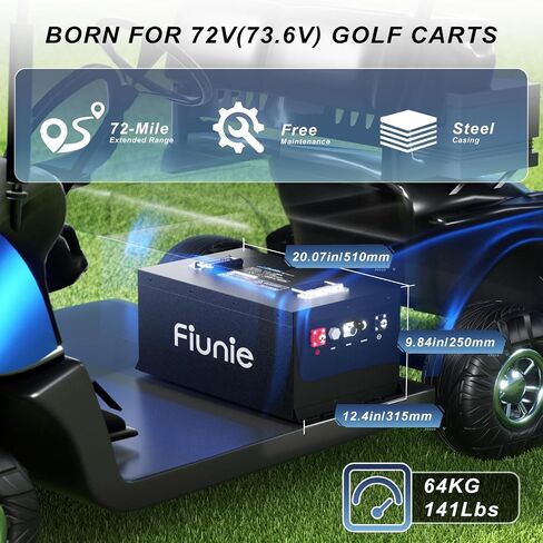 72V (73.6V) 105Ah Lithium Golf Cart Battery, 72V Lithium Battery, Peak Current 1000A with 200A Bluetooth BMS, Up to 8000+ Deep Cycles Perfect for Club cart, EZGO, YAMAHA, ICON, MOKE,STAR EV in Saudi Arabia