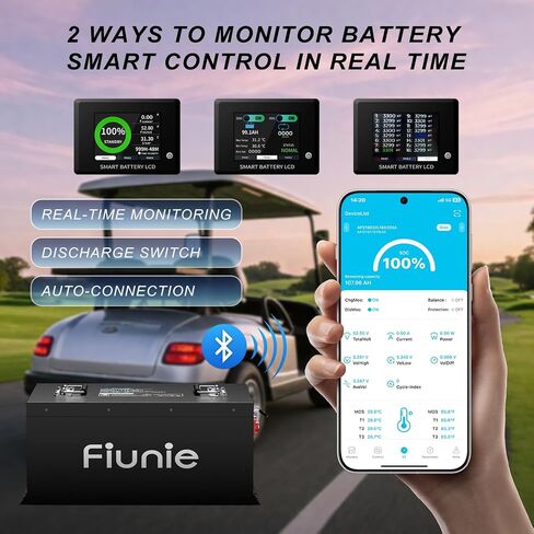 72V (73.6V) 105Ah Lithium Golf Cart Battery, 72V Lithium Battery, Peak Current 1000A with 200A Bluetooth BMS, Up to 8000+ Deep Cycles Perfect for Club cart, EZGO, YAMAHA, ICON, MOKE,STAR EV in Saudi Arabia