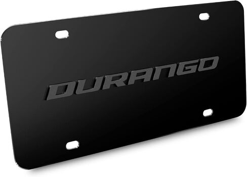 ل Dodge Durango 3D شعار رمادي داكن على لوحة ترخيص من الفولاذ المقاوم للصدأ الأسود للزخرفة in Saudi Arabia