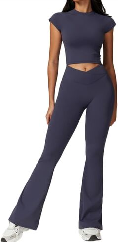 Women Yoga Fitness Gym Clothing Yoga Active Wear Set Breathable 2 Piece in Saudi Arabia