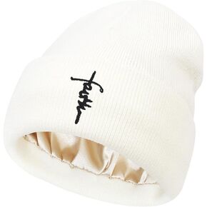 ساتان مبطنة قبعة قبعة قبعة للنساء الرجال المطرزة قبعة القبعة حرير بطانة بيني القبعات الشتوية للنساء قبعة قبعة صغيرة in Kuwait