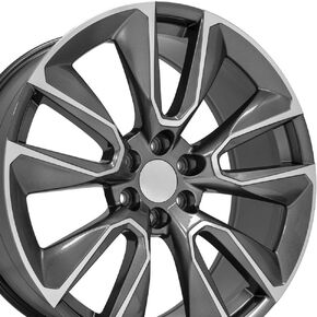 OE Wheels CV32 24 Inch Rim Fits Silverado 1500 Style 6x139.7 24x10 Gloss Gunmetal Machined - Hollander 5916 (1) in Kuwait