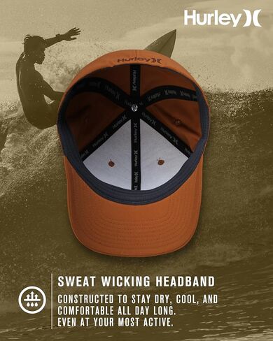 قبعة البيسبول للرجال في Hurley-فاتورة منحنية سريعة الجفاف تم تركيبها قبعات البيسبول للرجال (الأحجام: S-XL) in Kuwait