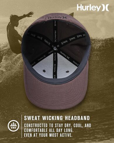 Hurley Men's Baseball Cap - Moisture-Wicking Quick-Dry Curved Bill Fitted Baseball Hats for Men (Sizes: S-XL) in Saudi Arabia