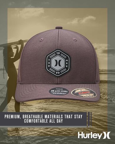 Hurley Men's Baseball Cap - Moisture-Wicking Quick-Dry Curved Bill Fitted Baseball Hats for Men (Sizes: S-XL) in Saudi Arabia