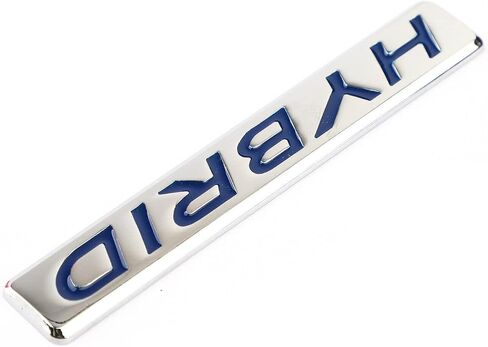 1Pc Hybrid Auto Sticker Hybrid Logo Emblem Refitting Badge Decal for fit All Cars (Chrome Blue) in Saudi Arabia