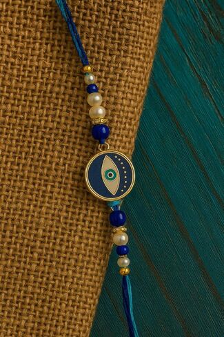 Evil Eye Rakhi for Brother | Handcrafted Traditional Indian Bracelet | Raksha Bandhan Gift for Men in Saudi Arabia