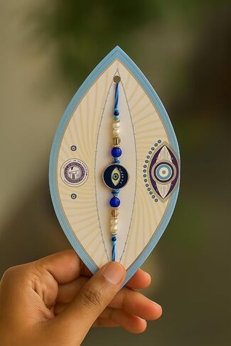 Evil Eye Rakhi for Brother | Handcrafted Traditional Indian Bracelet | Raksha Bandhan Gift for Men in Saudi Arabia