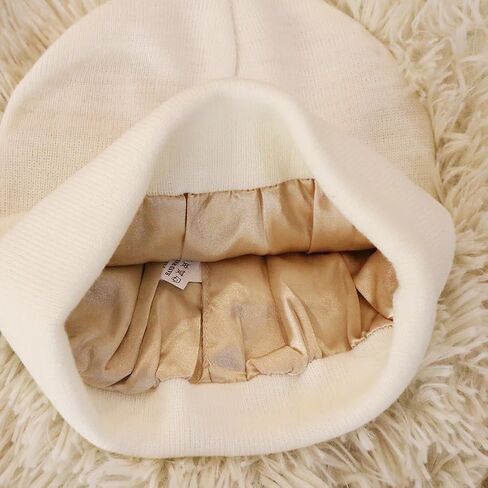 ساتان مبطنة قبعة قبعة قبعة للنساء الرجال المطرزة قبعة القبعة حرير بطانة بيني القبعات الشتوية للنساء قبعة قبعة صغيرة in Kuwait