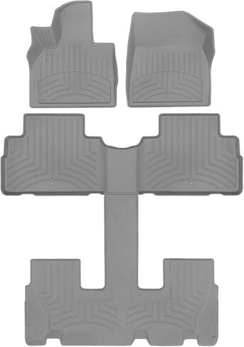 WeatherTech FloorLiner HP Custom Fit Floor Mats for Hyundai Palisade - Full Set (441578-1-2-3IM), Black in Saudi Arabia
