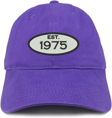Trendy Apparel Shop Established 1975 Embroidered 50th Birthday Gift Soft Crown Cotton Cap in Saudi Arabia