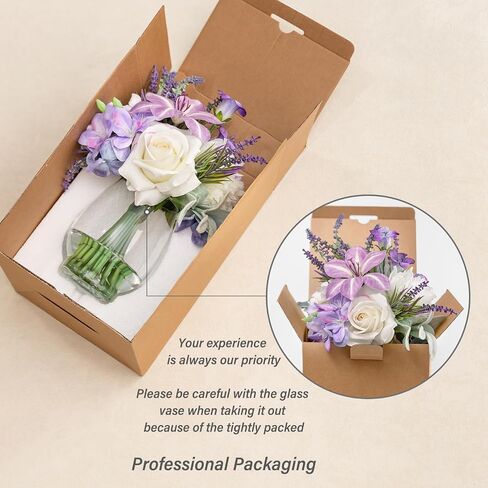WELL KNOWN Artificial Hydrangea Arrangement with Yellow Roses, Real Touch Fake Flowers in Vase with Fake Water, Faux Hydrangea Yellow Flower Arrangements for Dining Table Centerpiece Home Decor in Saudi Arabia