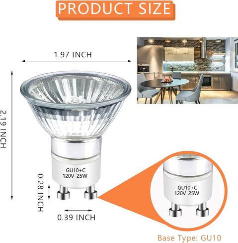 Halogen Bulb 50 Watt GU10 120V NP5 Replacement Bulb for Candle Warmer, Scent Wax Burner, Fragrance Melt, Warming Bulb JDR Dimmable, Warm White 2700K Pack of 4 in Kuwait