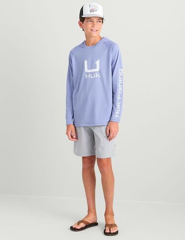 HUK Boys' Icon Hoodie, Fishing Shirt with Sun Protection for Kids in Saudi Arabia
