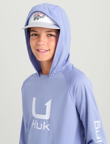 HUK Boys' Icon Hoodie, Fishing Shirt with Sun Protection for Kids in Saudi Arabia