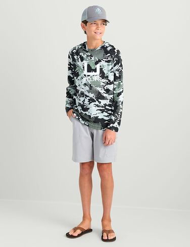 HUK Boys' Icon Hoodie, Fishing Shirt with Sun Protection for Kids in Saudi Arabia