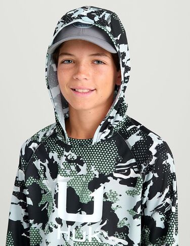 HUK Boys' Icon Hoodie, Fishing Shirt with Sun Protection for Kids in Saudi Arabia