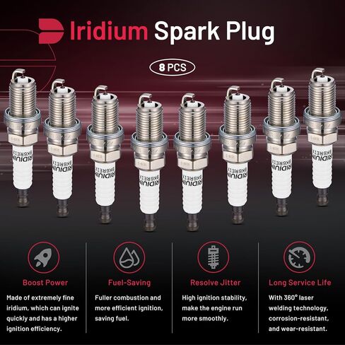 BDFHYK 5044 Iridium Spark Plugs Compatible with Porsche Ferrari Lamborghini 911 Countach Jalpa Silhouette Urraco 512 BB Renault Fuego 2.0L 2.5L 3.0L H6 V8 Replacement for BR8EIX Set of 4 in Saudi Arabia