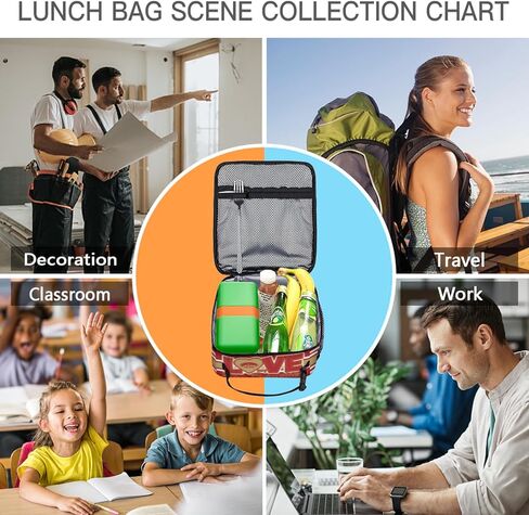 Blue and White Insulated Lunch Box for Kids Boys Girls, Football Gifts Lunch Bag, Reusable Insulated Tote bags, Blue and White Lunchbox for Men Women in Saudi Arabia